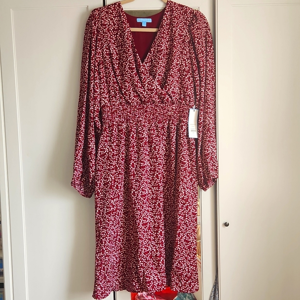 DRAPER JAMES RSVP Fit & Flare Dress - Cinched Waist Sz L